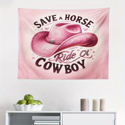 Save A Horse Cowboy Background Cloth Hanging Cloth Bedroom Bedside Decorative Wall Cloth Rental Dormitory Tapestry