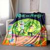 1pc Rick and Morty Flannel Throw Blanket Lightweight Soft Warm All Season Blanket for Sofa, Bed, Travel,L1028048