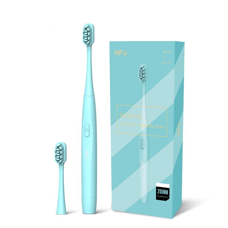 

Electric Toothbrush Battery Powered Soinc Vibration Extra Thin Soft Bristle IPX Waterproof Teeth Brush