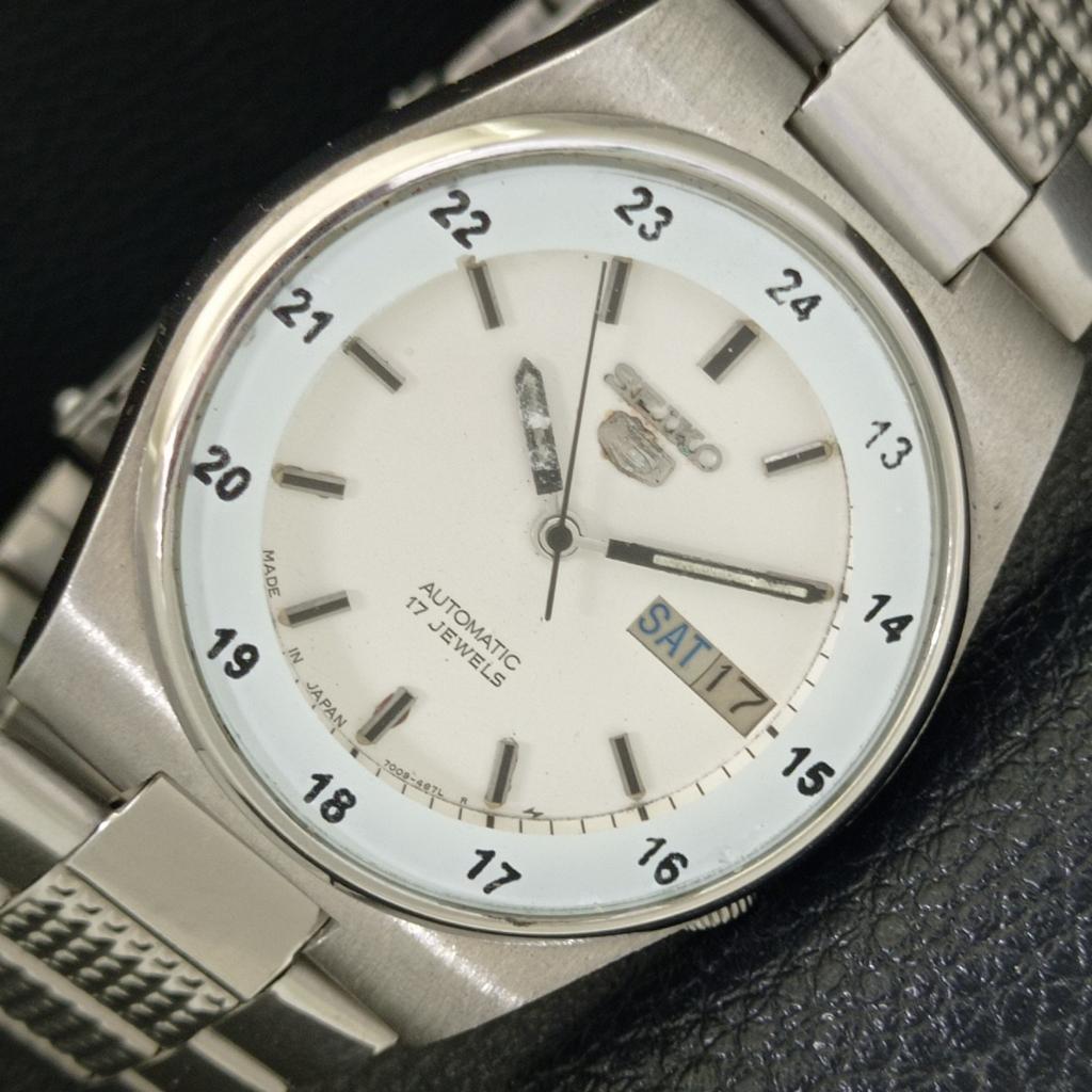 

GENUINE VINTAGE SEIKO 5 AUTOMATIC JAPAN 7009A MENS ORIGINAL DIAL WATCH a702472-5 R124-a702472