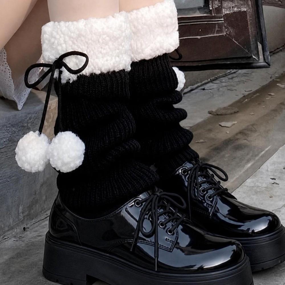Gothic Slouchy Leg Socks Harajuku Fuzzy Cuff Leg Covers Lolita Leg Accessories For Women Girls
