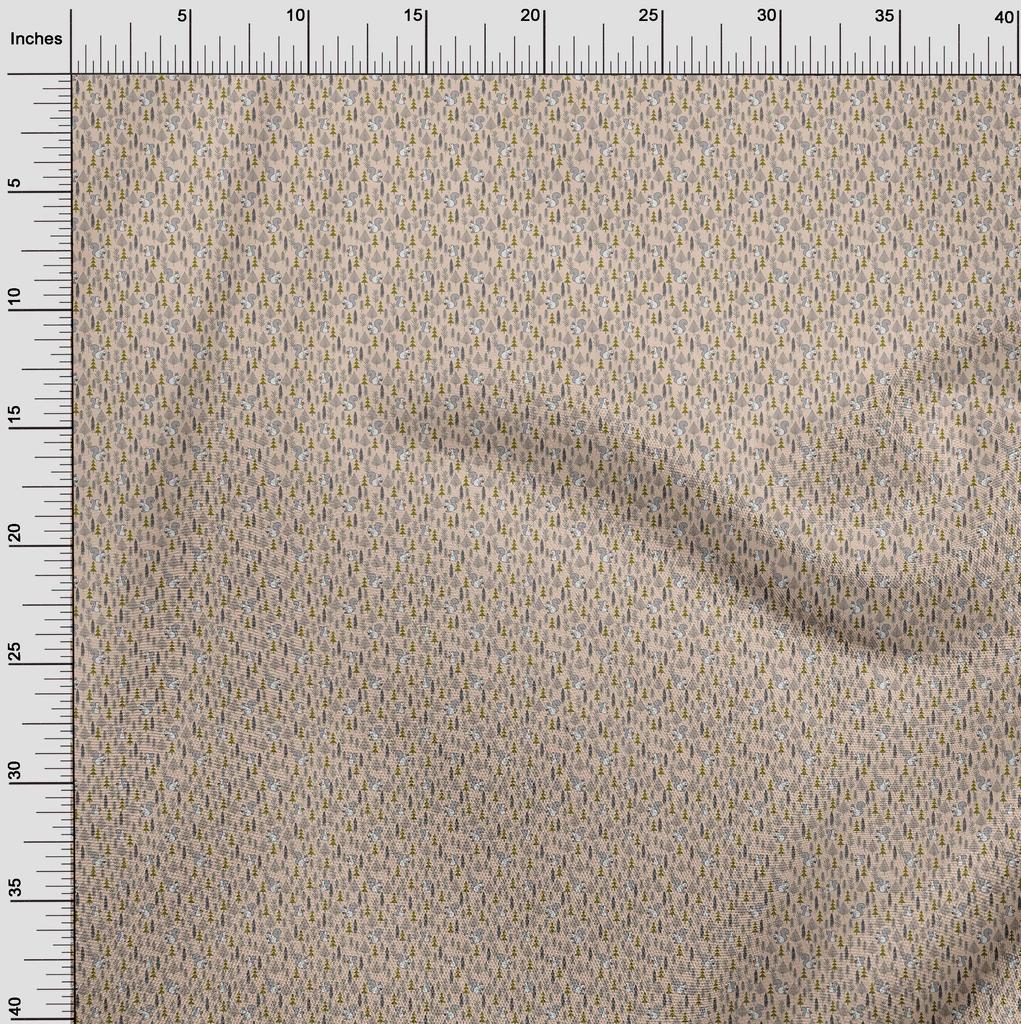 oneOone Cotton Flex Light Brown Fabric Animal  Diy Clothing Quilting Fabric Print Fabric By Yard 40 Inch