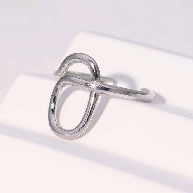 Simple Geometric Stainless Steel Ring Unisex Fashion Jewelry Line Wrapping Gold Plated Adjustable Rings Couples Gift Items