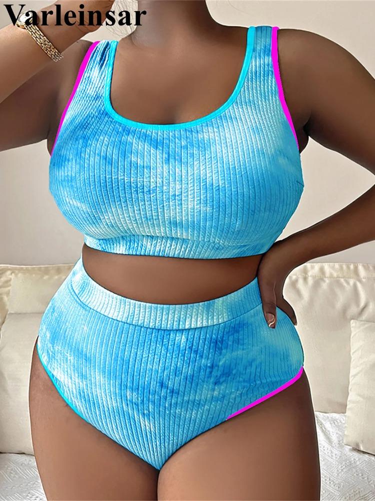 0XL - 4XL Novo Biquíni Tie Dye Tamanho Grande Maiô Plus Size Feminino Maiô Feminino Conjunto de Biquíni de Duas Peças Maiô