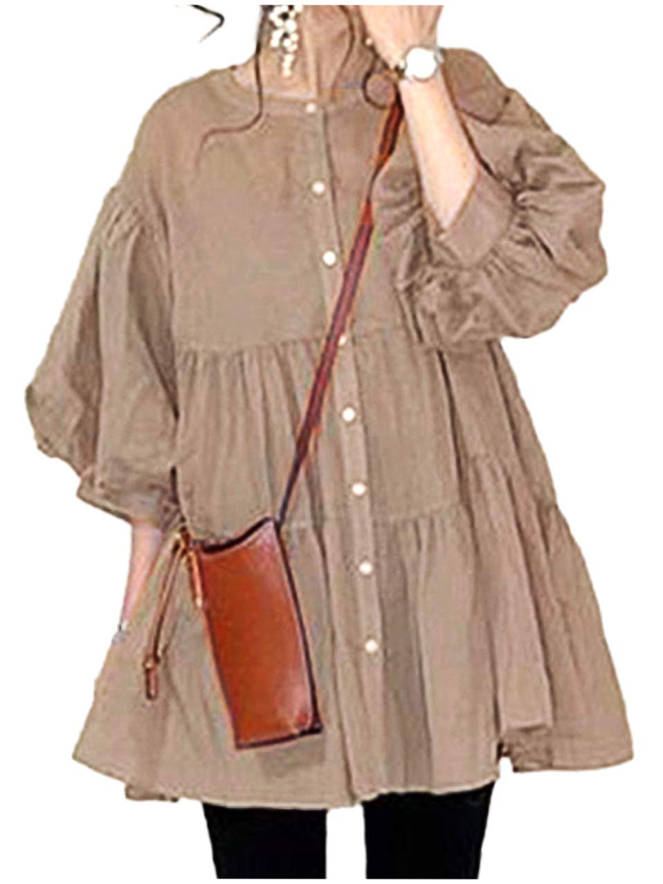 

Мягкий крой и пошив размер M до XL для женщин [Lion Garden] прозрачный топ, элегантный, повседневный, (XL, коричневый)