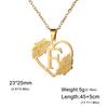 Cazador Initial Letter Flower Heart Pendant Necklaces for Women Stainless Steel A-Z Alphabet Necklace Jewelry Birthday Gift