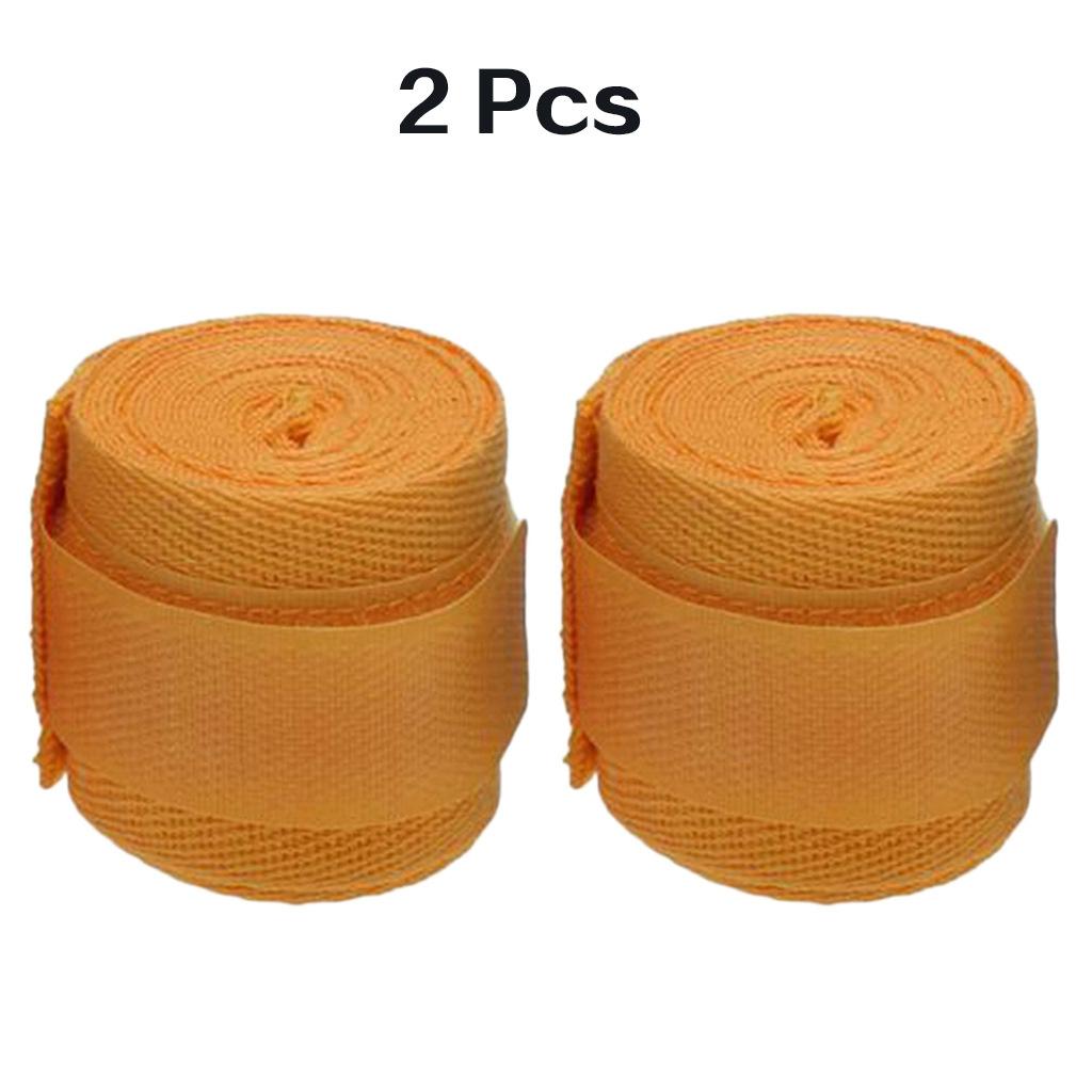 

2.5m Cotton Boxing Hand Wraps for Men & Women, Muay Thai, Mixed Martial Arts, Fighting Sports Wrist Support, Knee Protector 2pcs жёлтый