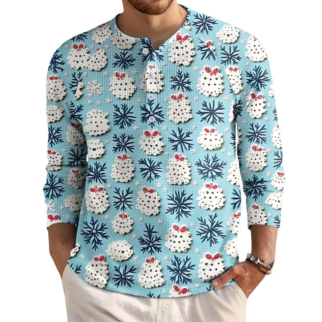 Men's Loose Casual Button Down Collar Long Sleeve Top