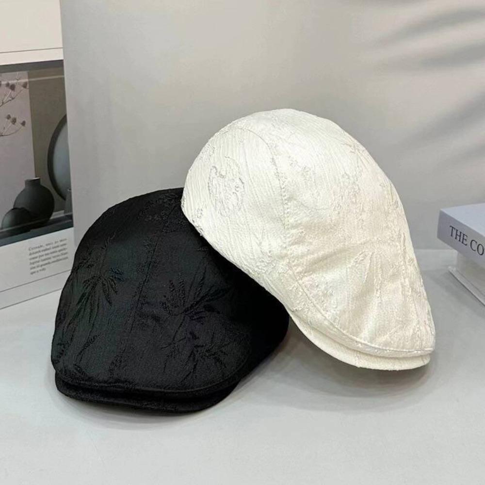 Cotton Jacquard Embroidered Berets Polyester Women Artist Hat Vintage Chinese Forward Hat Spring