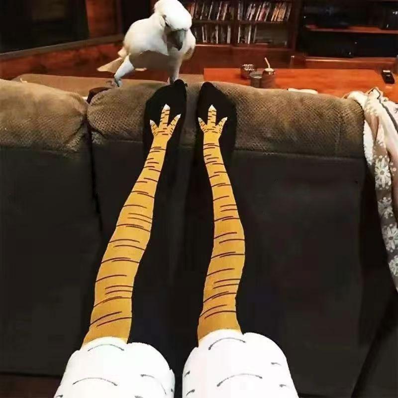 

Funny Chicken Paw Stocking Over-Knee 62Cm Pressure Long Stocking For Women Realistic Chicken Feet Sports Socks One Size
