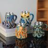 3D Devil Octopus Beer Mug with Tentacle Handle Gothic Cthulhu Pirate Drinkware Night Medieval Fantasy Gift