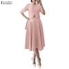 ZANZEA Women Short Sleeve Blouse and Skirts Summer Casual Two Piece Suit Sets
