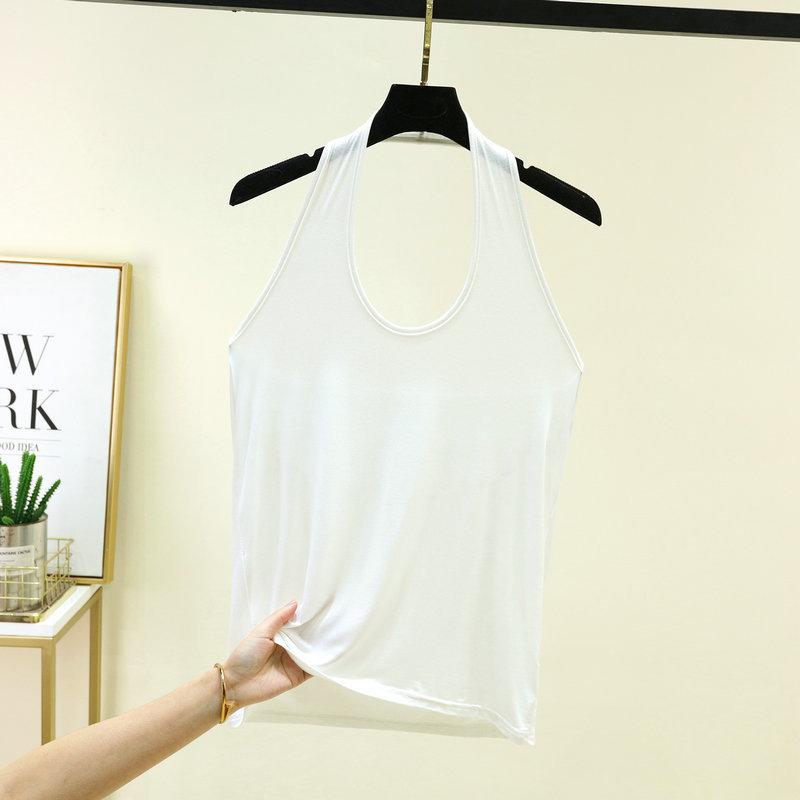 Modal U-Neck Halter Tank Top Sexy Sleeveless Halter Camisole for Outerwear Skin-Friendly Bare-Skin Feeling Base Layer Tops Pilates & Yoga Wear