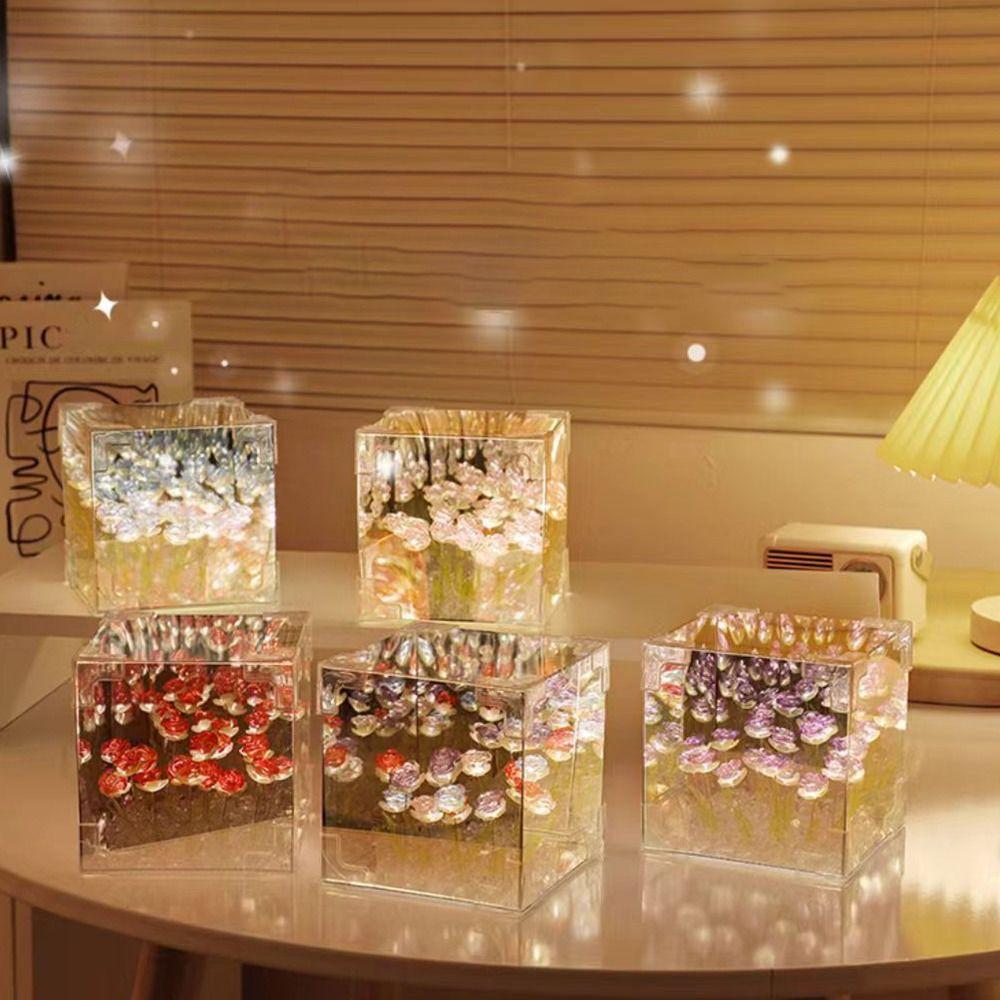 DIY Material Cube Night Light Desktop Decoration Atmosphere Lamp New LED Nightlight  Birthday Gift
