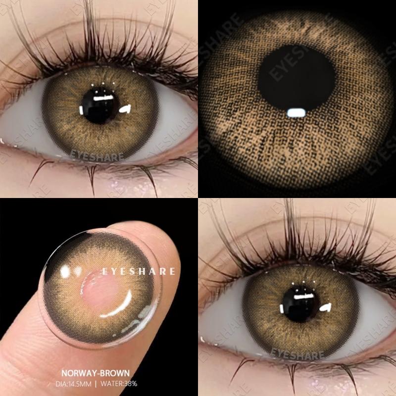 

EYESHARE Fashion Color Contact Lenses for Eyes 2pcs Colorcon Gray Lenses Cosmetics Brown Colored Lenses Yearly Cosmetic Eye Lens