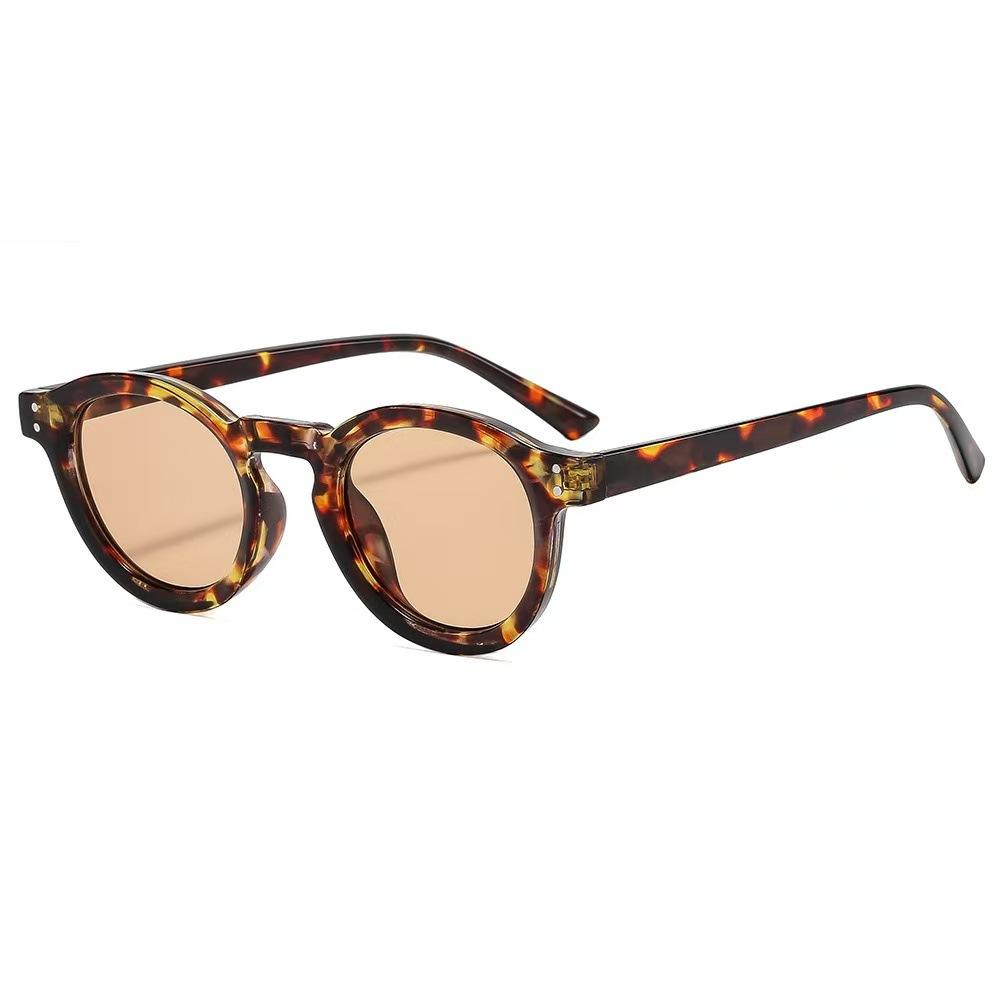 Round frame fashionable European and American style personalized retro casual men and women fashionable outdoor sunscreen trend high-end sunglasses