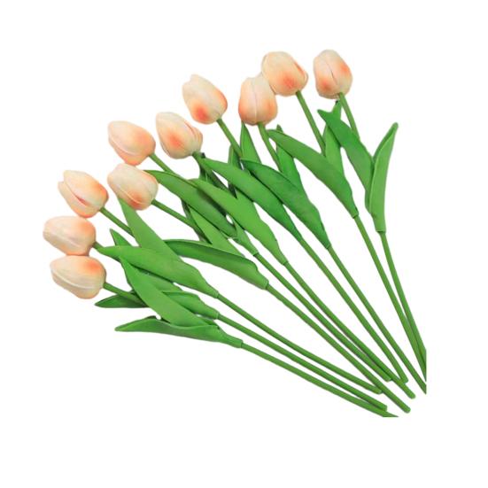 

10 шт. Искусственные Цветы Тюльпаны Имитация ПУ Букет Тюльпанов с Длинным Стеблем Цветок с Реальным Касанием Композиция для Свадебного Центра Стола День Матери Весна