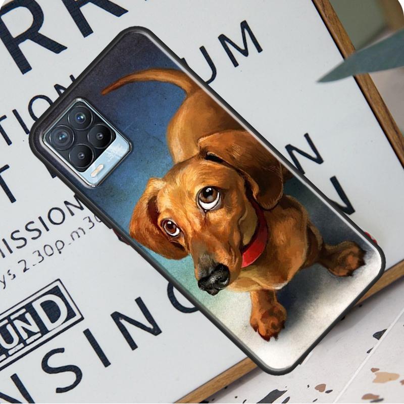 Dackel Hund Hülle für Realme C21 C11 C15 GT Neo2 Master 8 Pro 8i OnePlus 9 Pro 8T 9R Nord2 Coque Cover