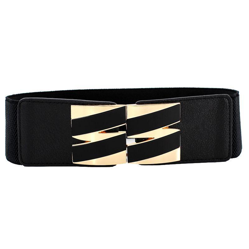 Trendy Womens Black Stretch Waist Belt Offering A Slender Look With Versatile Wear Options