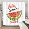 Watermelon Slice Illustration Shower Curtain 1Pc With 12 Hooks For Bathroom Home Decor Polyester 2D Flat Print 70.8X70.8 Inch
