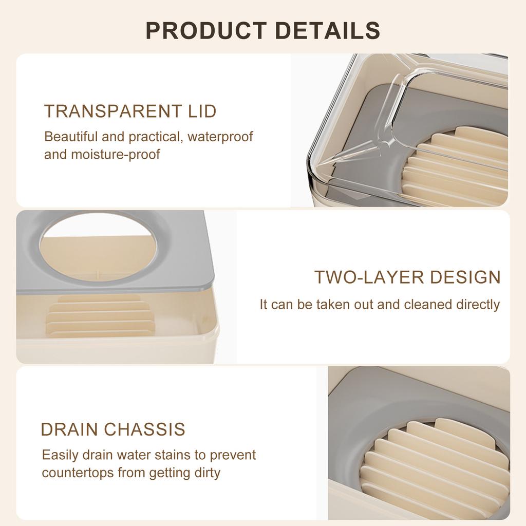 Portable Soap Holder PET Soap Container with Lid for Dust Protection for Bathrooms Kitchens and Travelers