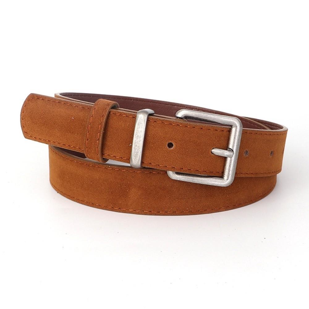 Alloy Buckle Suede Belt Faux Suede Decorative Belt Fashion Ladies Belt  Casual Outfit