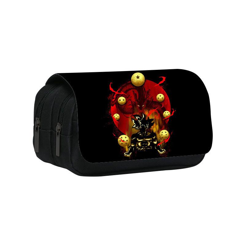 Ball Dragon Anime Character Print Student Double Layer Stationery Bag Storage