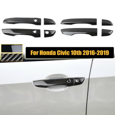 LHD Exterior Door Handle Covers Trim W/ Keyless Entry 3 Smart Keyhole For Honda Civic 10th 2016 2017 2018  Car