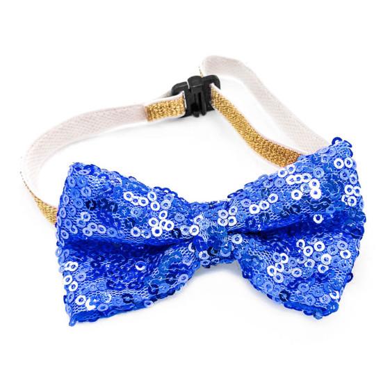 Pet Neck Bow Sequins Decor Accessories Adjustable Pet Dogs Cats Bow-knot Collar with Bell for Festival