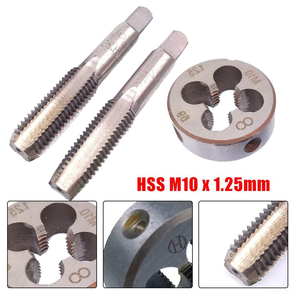 Maschio M10 X 1,25 mm & Filiera M10 X 1,25 mm Filettatura Metrica Mano Destra Acciaio Rapido