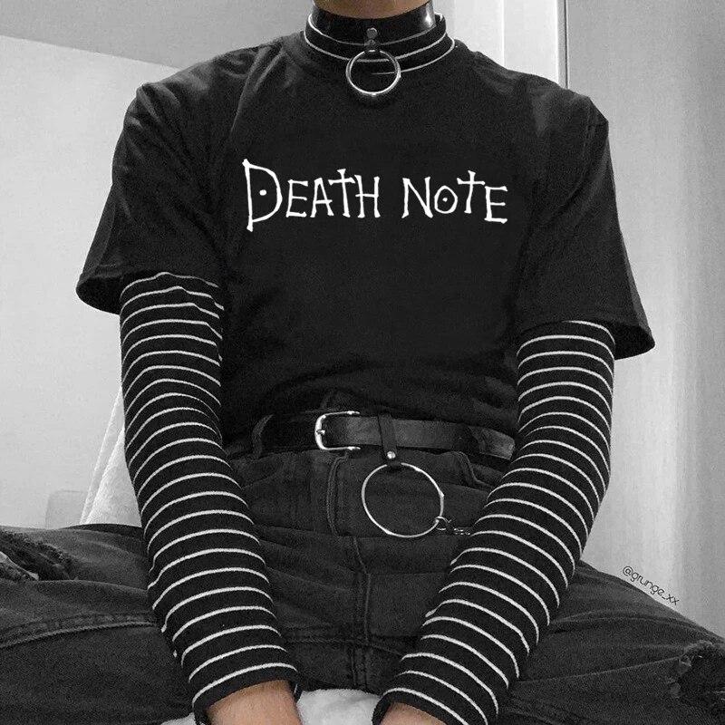 

Death Note женская футболка с короткими рукавами и принтом винтажная готическая одежда