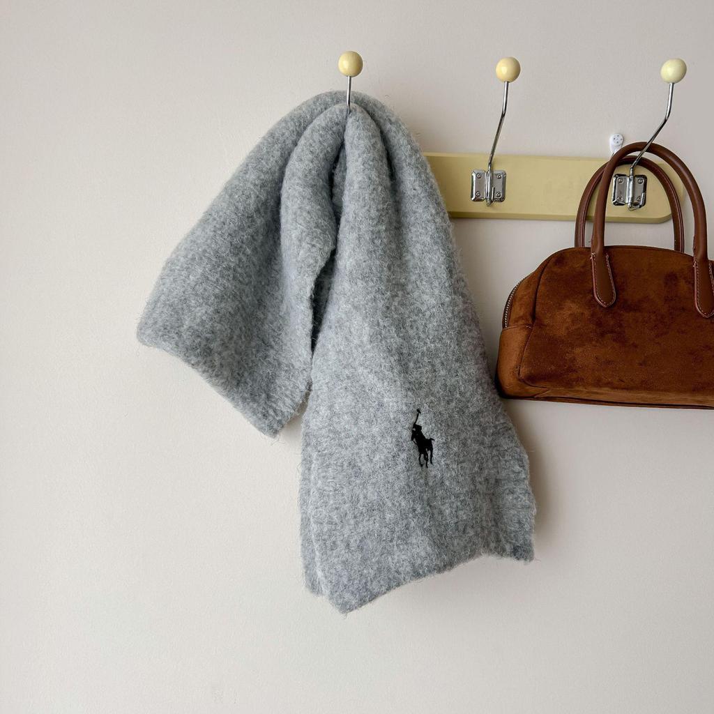 Luxurious Korean Style Cashmere Blend Scarf with Embroidery - Winter Warmth for Women