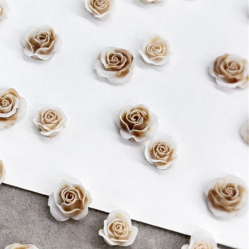 50Pcs Camellia Nail Charms 3D Flower Design Nail Charm Tips for Women Nail Jewelry Salon DIY Nail Accessories Decoration