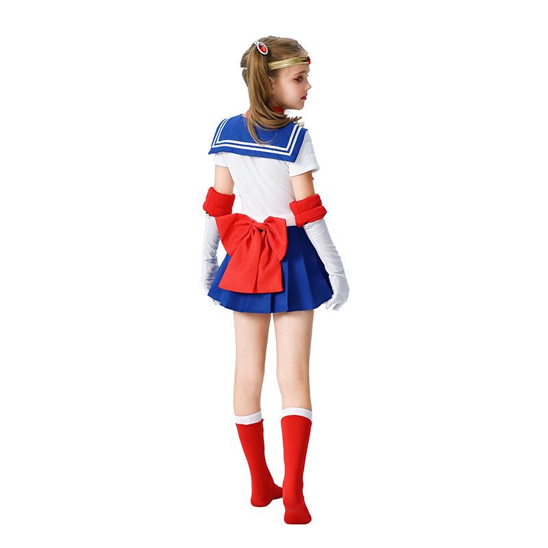 Costume Vestito Cosplay Sailor Moon per Bambina di Halloween - Abito da Guerriera della Luna Acqua Ghiaccio per Bambini