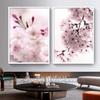 Nordic Posters And Prints Pink Flowers Cherry Blossoms Quotes Wall Art Canvas Painting Wall Pictures For Living Room Home Decor