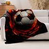 1pc Soccer Ball Print Flannel Blanket - High Weight Soft Warmth, Light -Friendly All-Season Throw for Sofa, Bed, Office & Travel