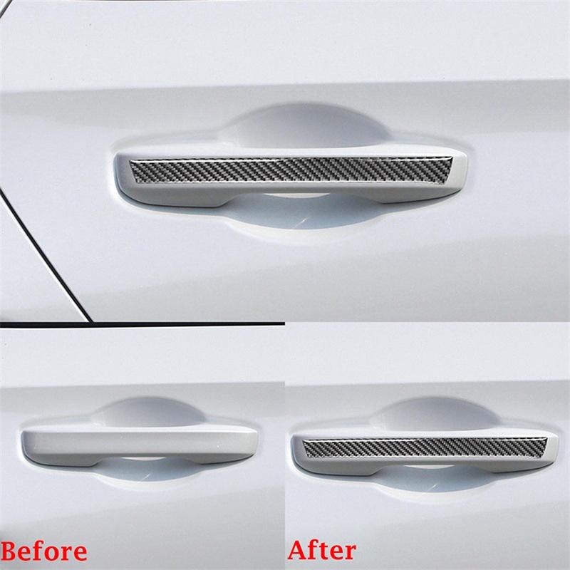 4Pcs Car Outside Door Handle Strip Trim Sticker Real Carbon Fiber Auto Accessories for Honda Civic 11th 2022