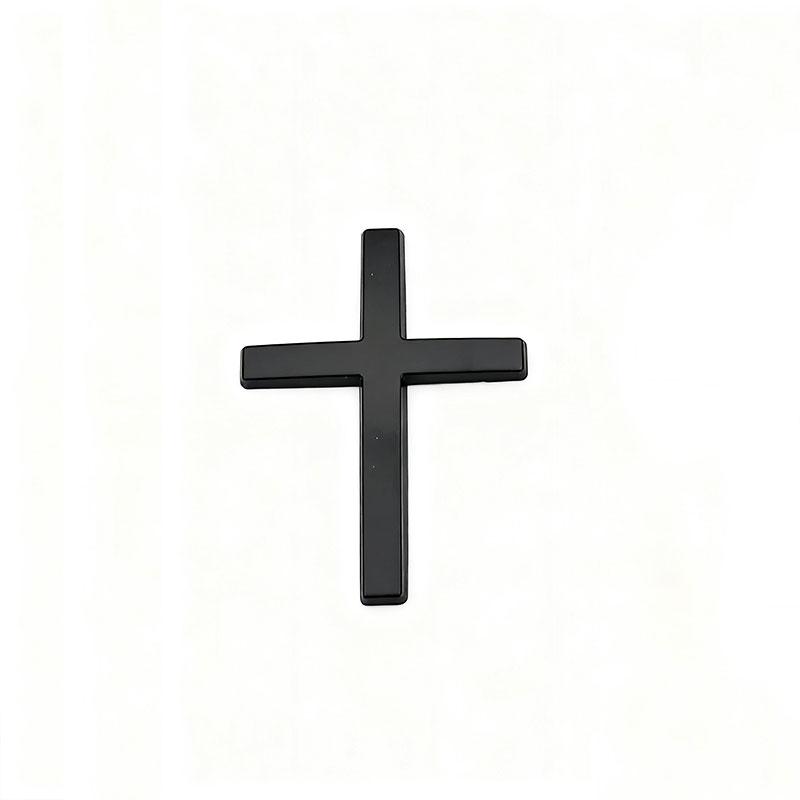 3D Metal Black Chrome Red Christian Cross Car Rear Trunk Sticker Emblem Fender Side Badge Decal for Auto Exterior Accessories