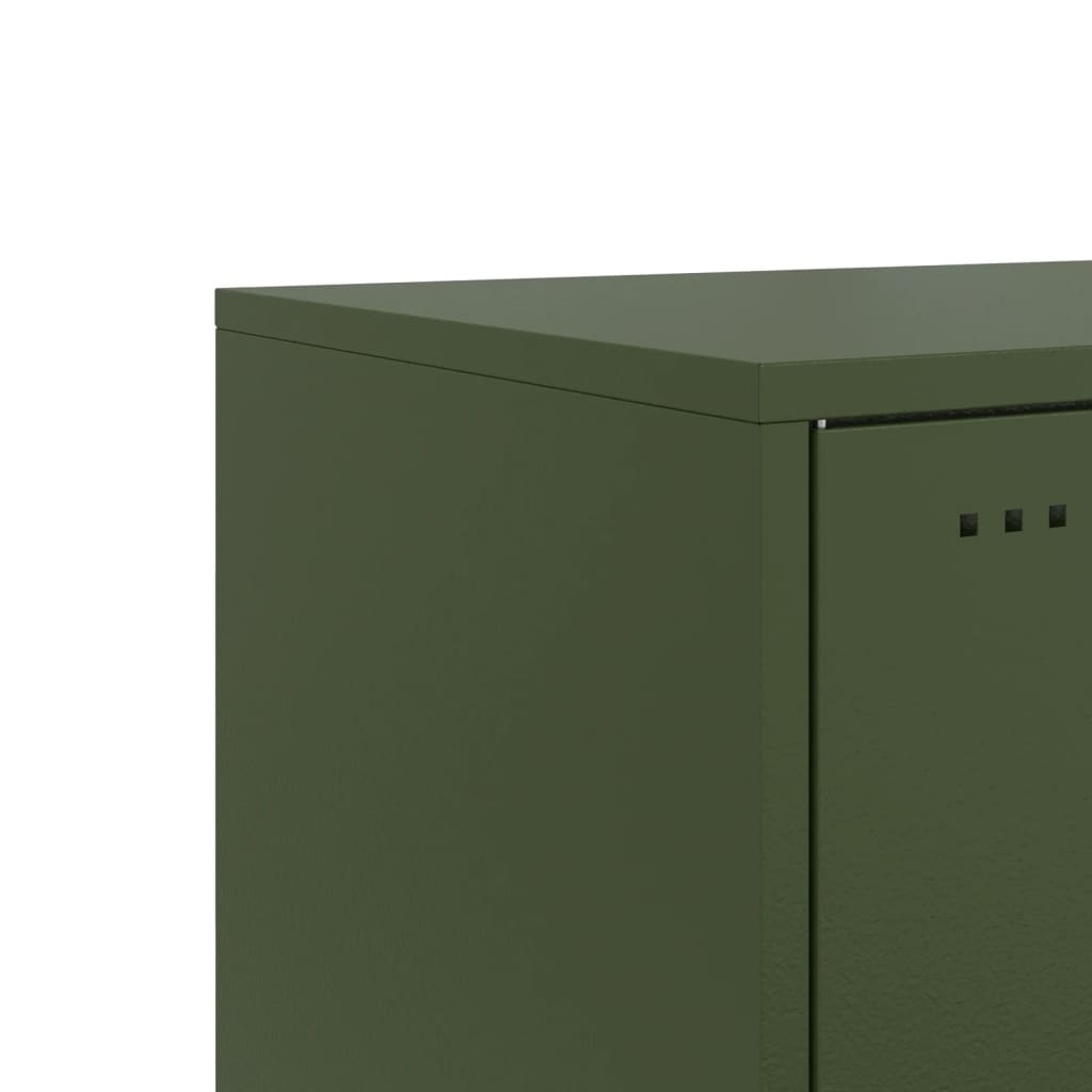 Nightstand Olive Green 36 X 39 X 78 Cm Steel