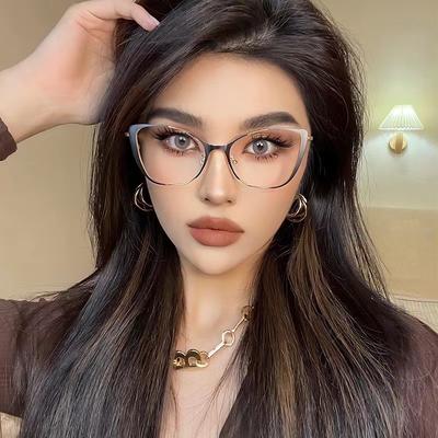 Blue Light Blocking Glasses Cat Eye Frame Clear Lens Computer Glasses For Women Anti Eyestrain