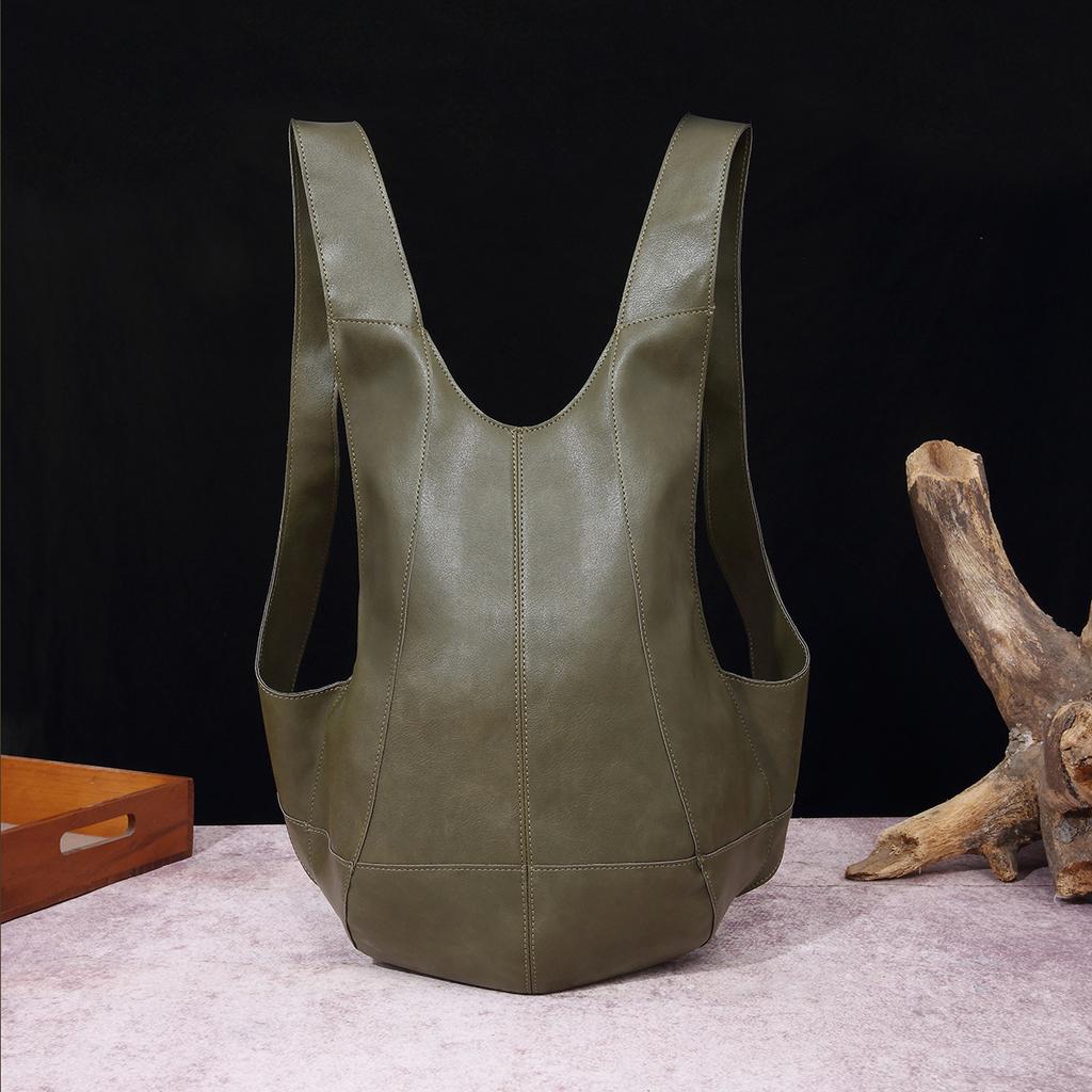 European and American Retro Crazy Horse Soft Leather Men and Women Beetle Bag Backpack Student Tide Backpack School Bag Leisure Travel Bag