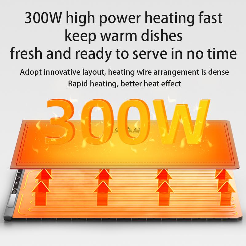 Foldable Food Warming Tray Flexible Silicone Food Warmer Mat Warm Cutting Board Constant Warm Dishes Electric Food Warming Mat