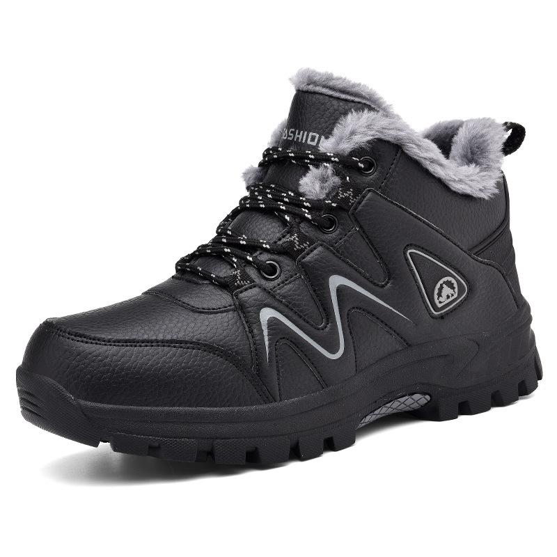 New Large Size High-top Outdoor Hiking Shoes Velvet Cotton Shoes Warm Winter Men's Boots Casual Sports Hiking Shoes