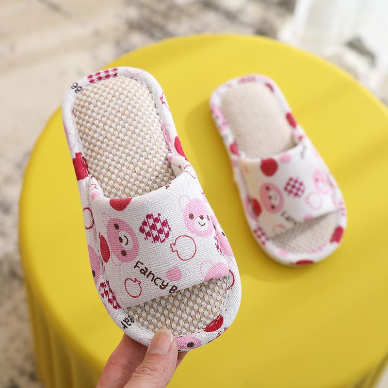 New Linen Shoes, Slippers, Children's Simple and Indoor Anti-slip