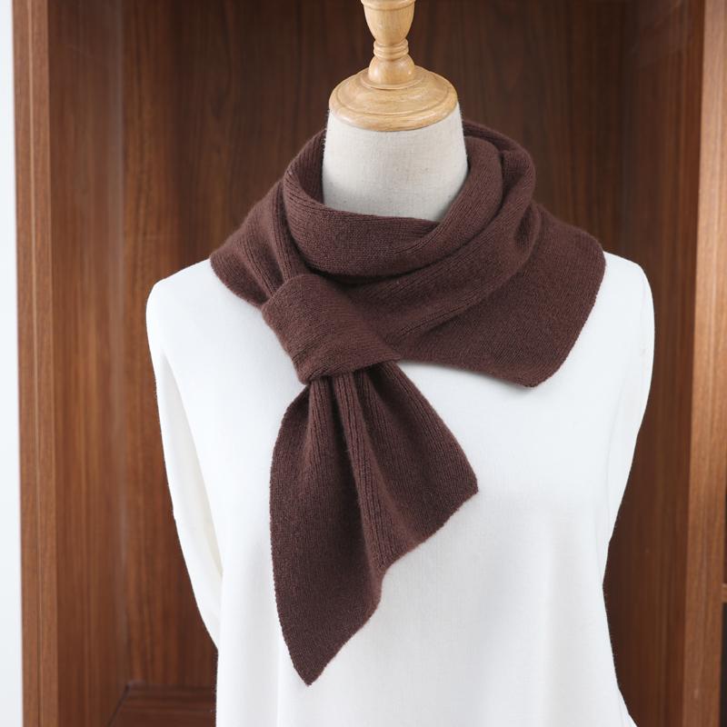 Women’s 100% Cashmere Solid Colored Knitted Scarf with Irregular Cross Design Winter Warmth Wind Cold Protection