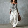 2026 new European and American style one-word shoulder T-shirt wide-leg pants set women's fashion elegant two-piece set long-sleeved casual pants