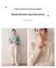 Women's Thickened Cashmere Loose Knit Sweater with Vertical Stripes and Hollow Round Neck - Autumn/Winter 2025 Collection
