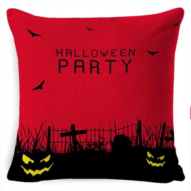 Throw Pillow Halloween Pillow Case Linen Car Cushion Sofa Pillow Case Nordic Style
