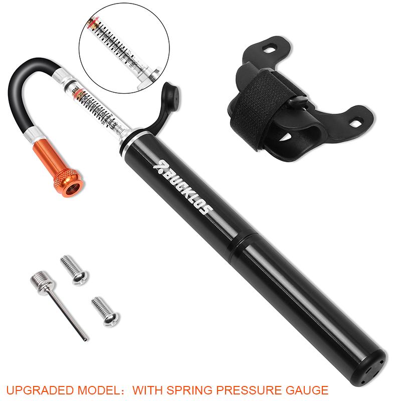 BUCKLOS Portable Bicycle Air Pump 160PSI Portable Tire Inflator Aluminum Alloy Bike Schrader Presta Valve Pump Ball Air Inflator Upgrade model