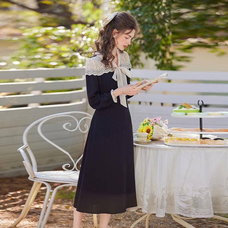 Bailuyu V-Neck Tie-Waist Colorblock Long Dress